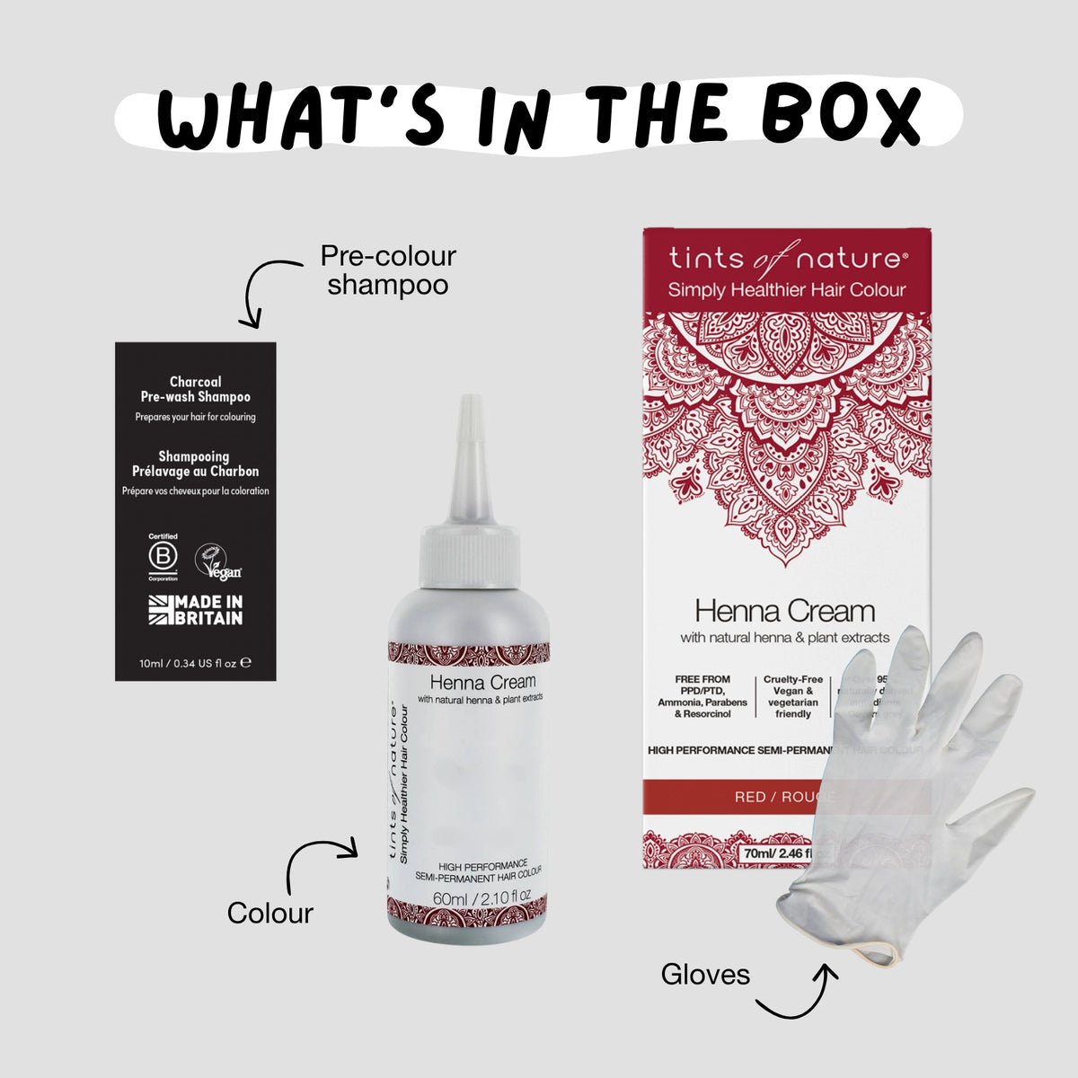 Red Henna Cream Semi-Permanent Hair Dye
